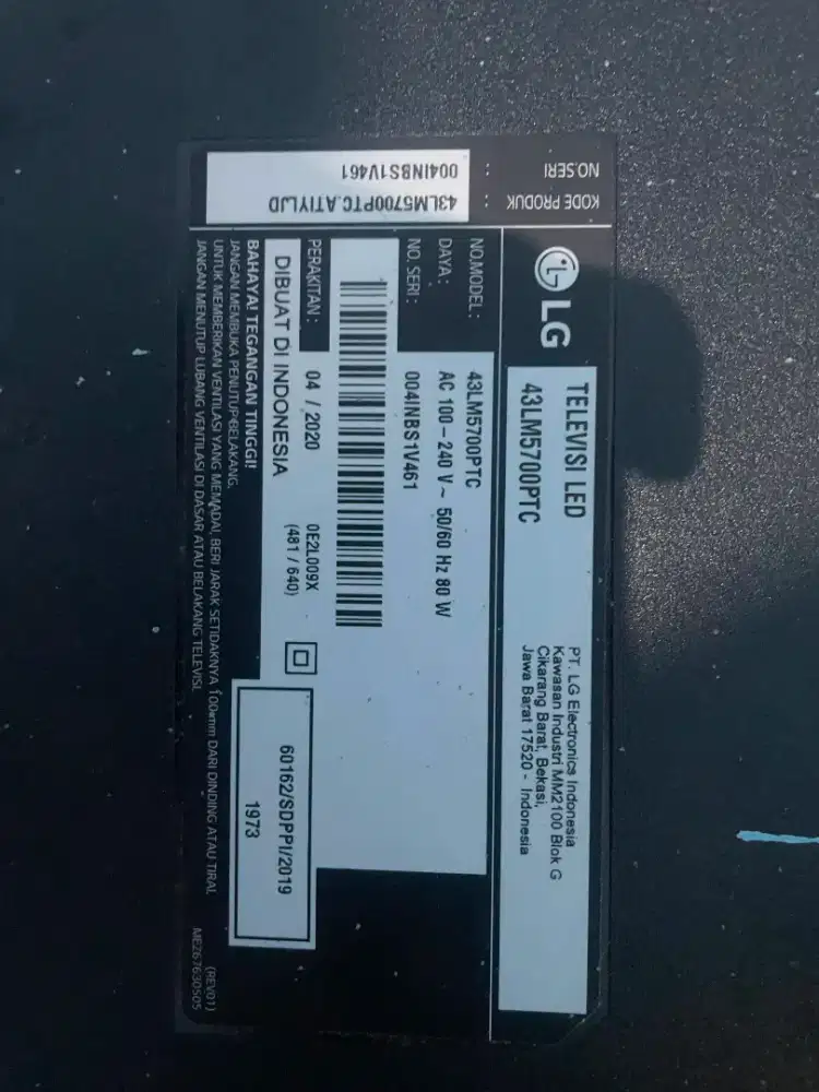 TV LG 43 INC (SMART TV)