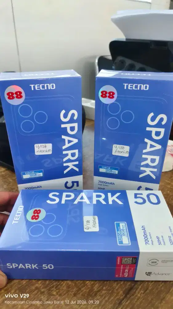 Tecno SPARK 50 4+4/128 NFC 7000Maah baru spesial promo