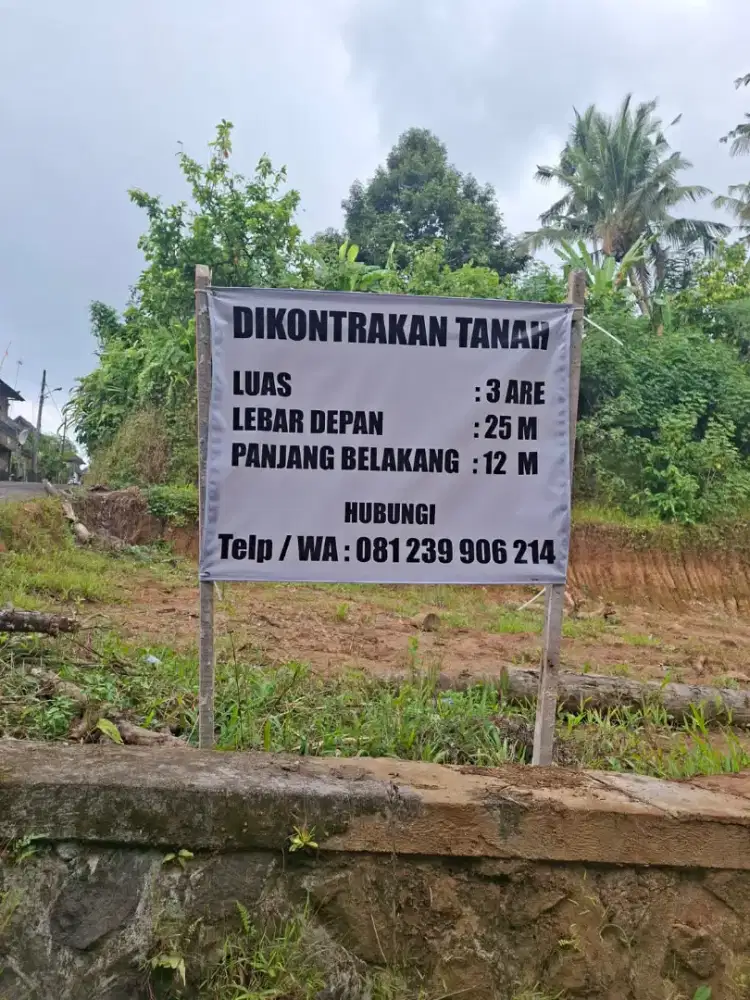 Dikontrakkan Tanah 3 - 6 Are, Lokasi Pinggir Jalan Utama