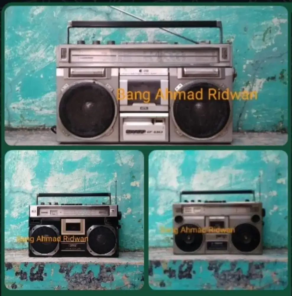 dijual borongan 3 radio tape kaset pita antik jadul tua klasik boombox