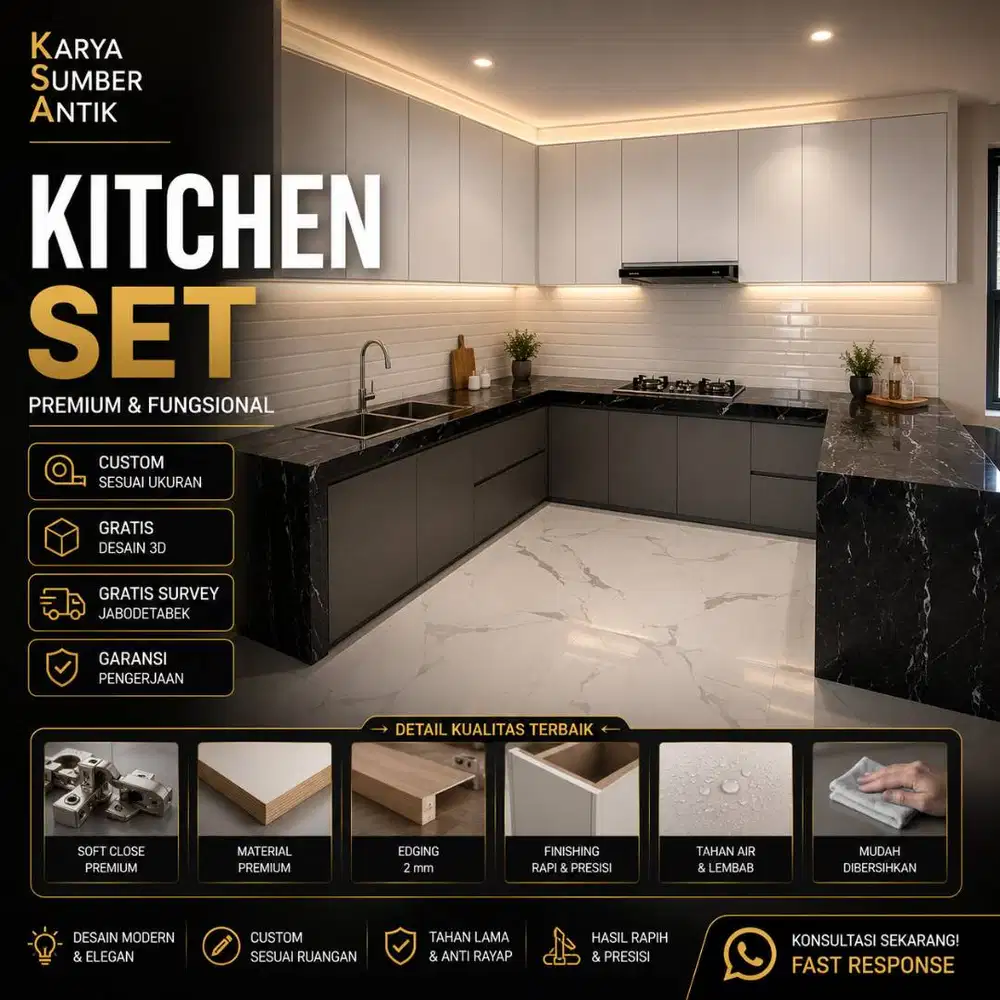 CUSTOM KITCHEN SET MINIMALIS MODERN - TANGERANG SELATAN