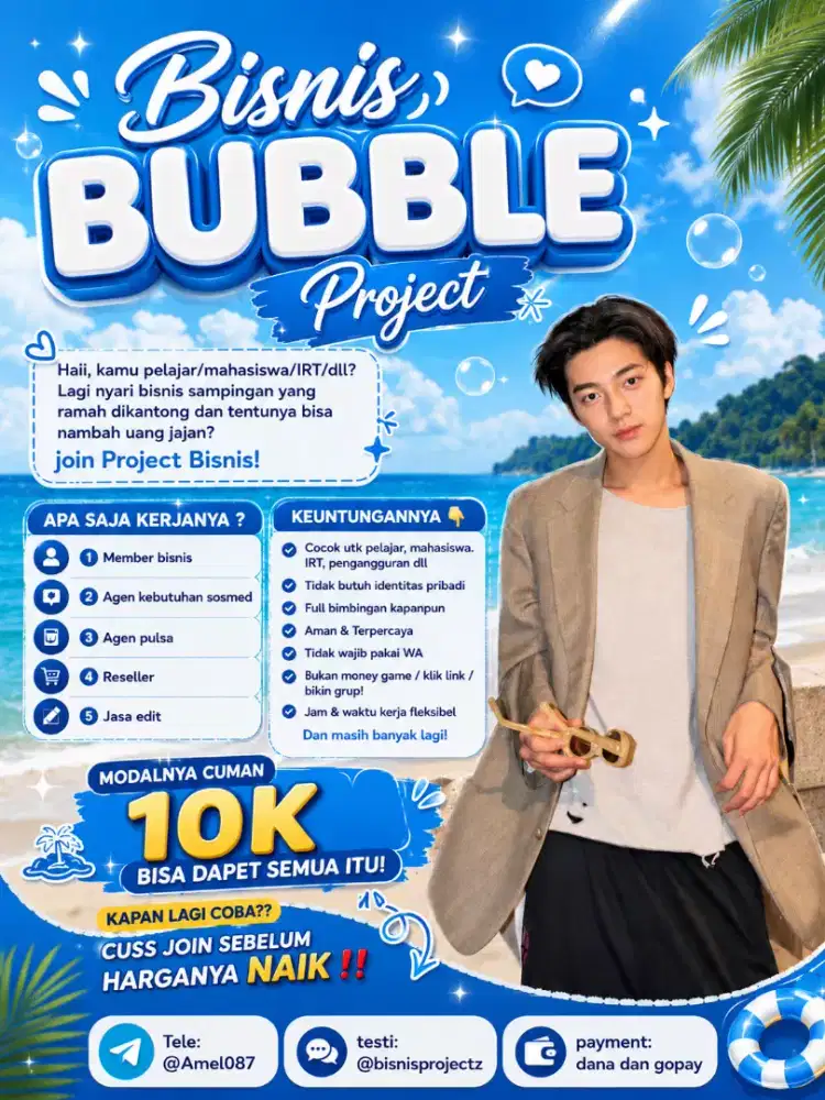 Sini yang mau berpengahasilan sehari 100k-200k join bubble project
