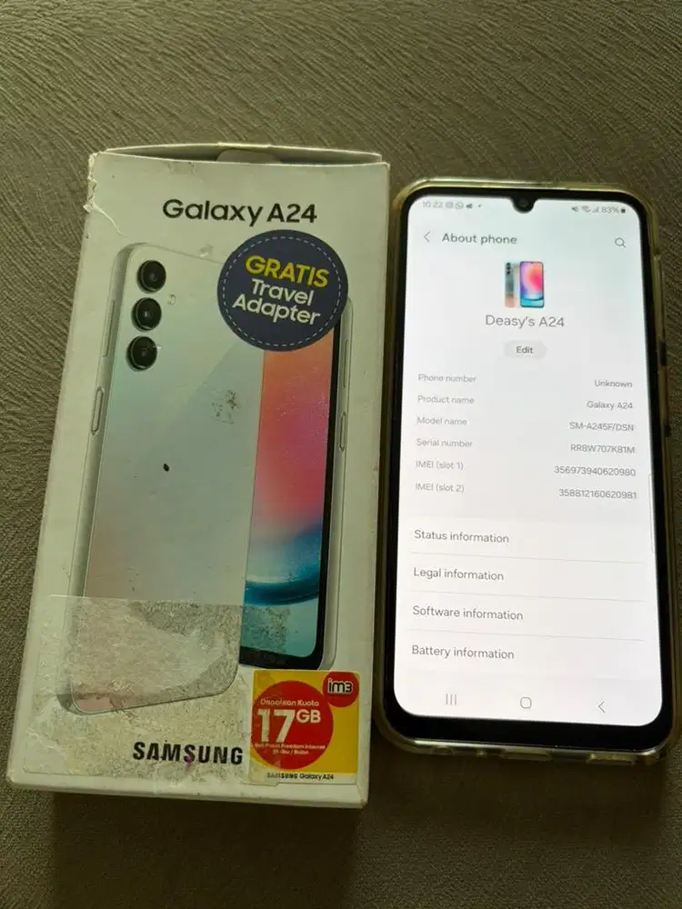 fast sale samsung A24 silver 8/128