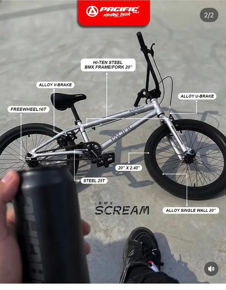Sepeda bmx scream 20, ban 3.0