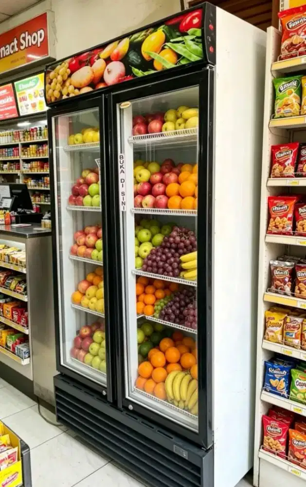 Showcase 2 Pintu Eks Minimarket Bagus
