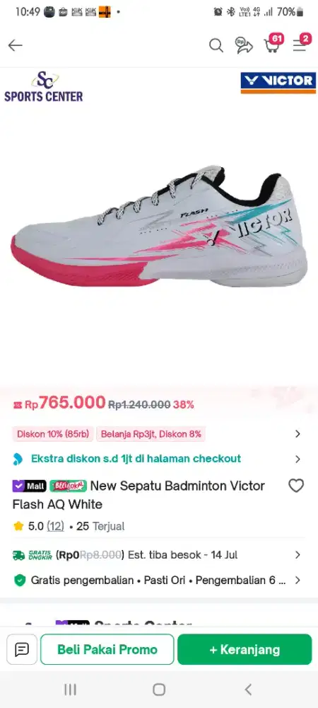 Sale Sepatu Badminton Victor