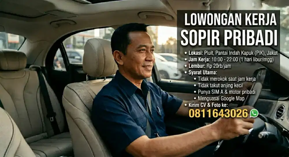 Lowongan kerja Driver Pribadi