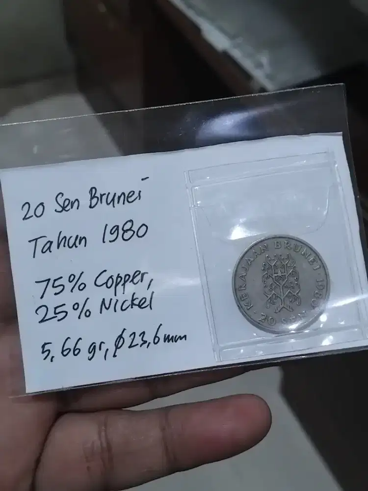 Ready koin jadul 20 sen Brunei Darussalam tahun 1980, 1981 Langka!