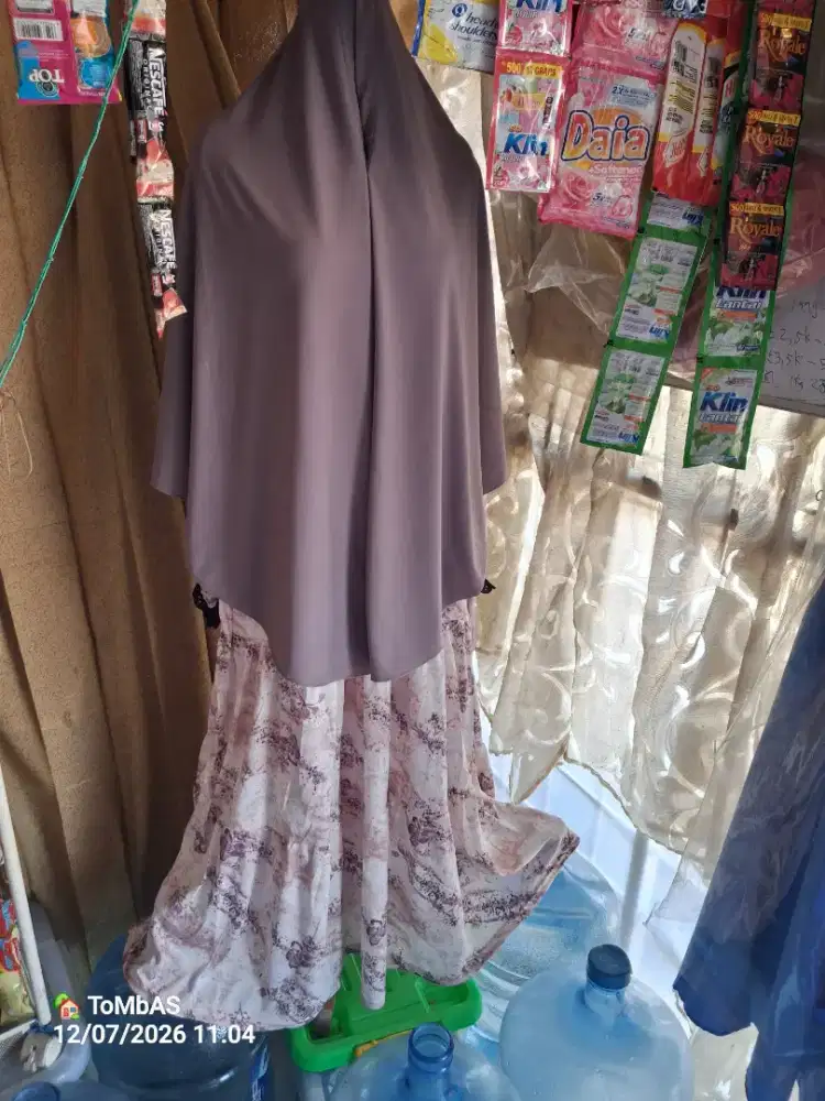 Set Gamis Hijab Baru Jambon Lilac