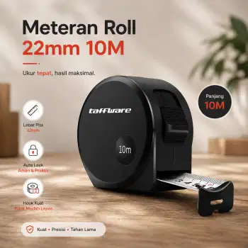 Meteran Roll Tape Measure Lock System 22mm 10M