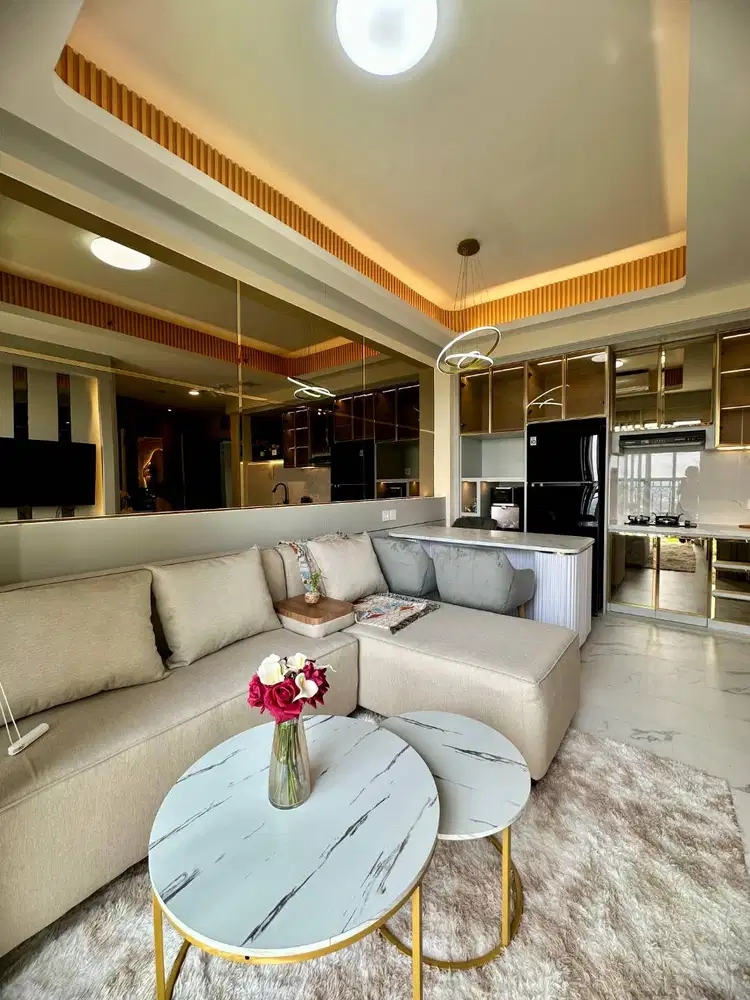 DISEWAKAN APARTEMEN WATERPLACE 2BR LANTAI TINGGI INTERIOR MODERN