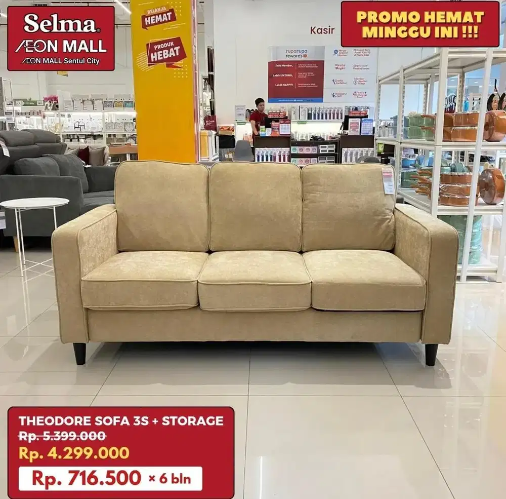 Sofa 3 seater storage