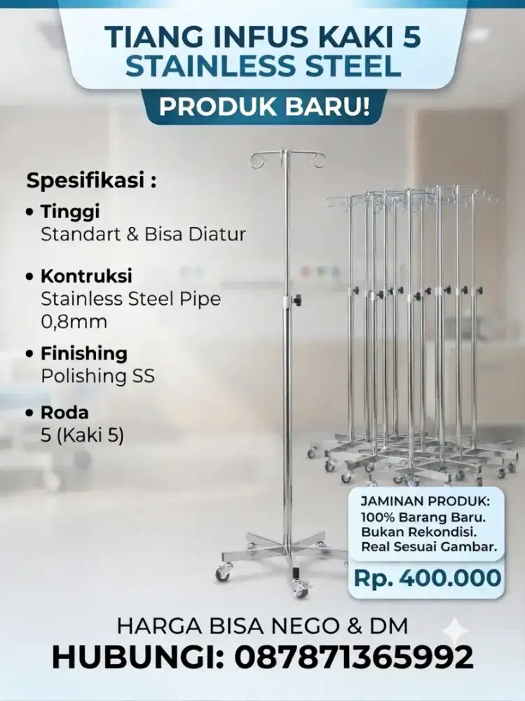 TIANG INFUS 5 RODA