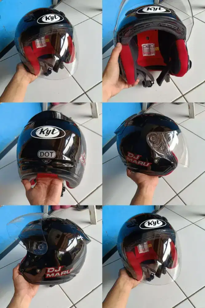 KYT DJ maru hitam glossy