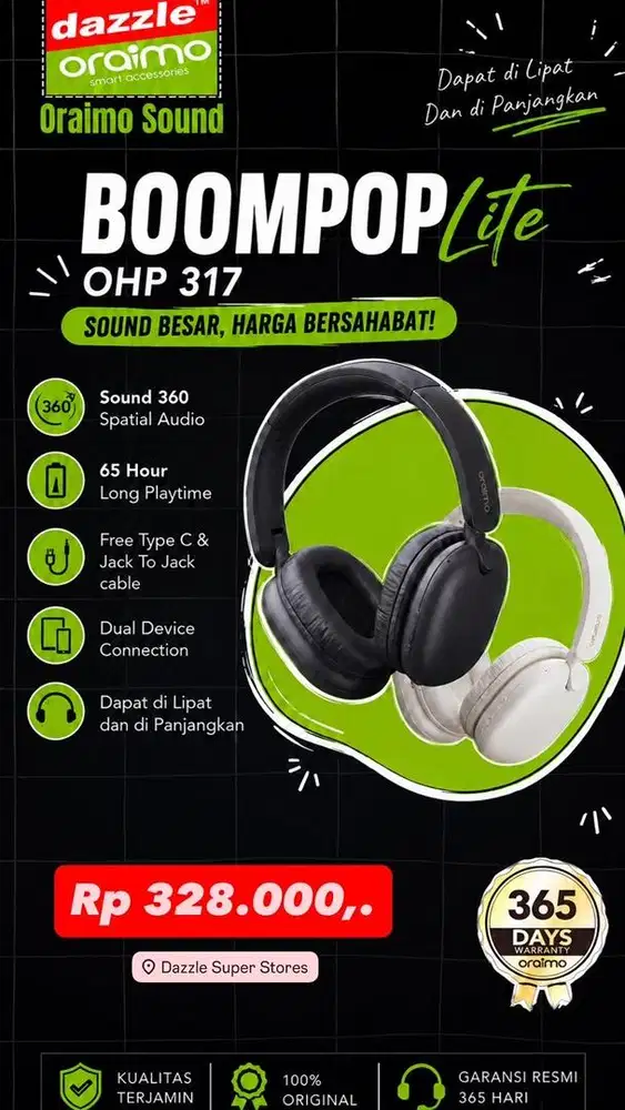 Headphone Oraimo BoomPop Lite OHP-317