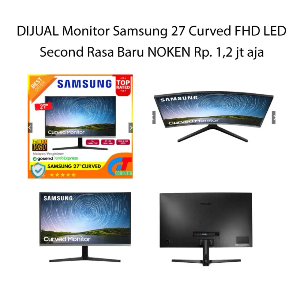 Dijual Monitor Samsung Curve 27 in LED