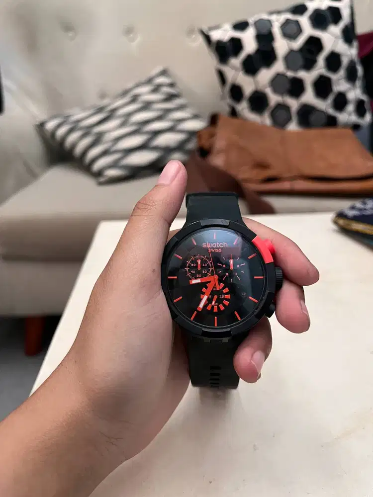 Swatch Big Bold Chrono Checkpoint Black Original Fullset