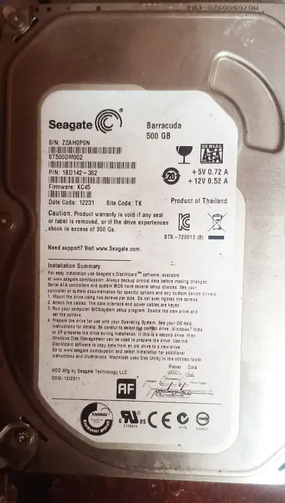 Seegate baracuda 500gb