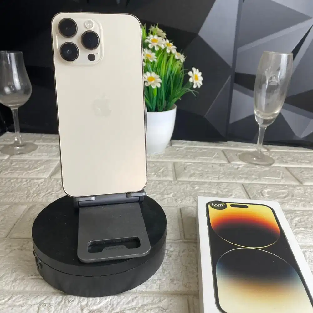 iphone 14 pro max 128gb gold ex ibox Fullset ori bisa COD dan TT