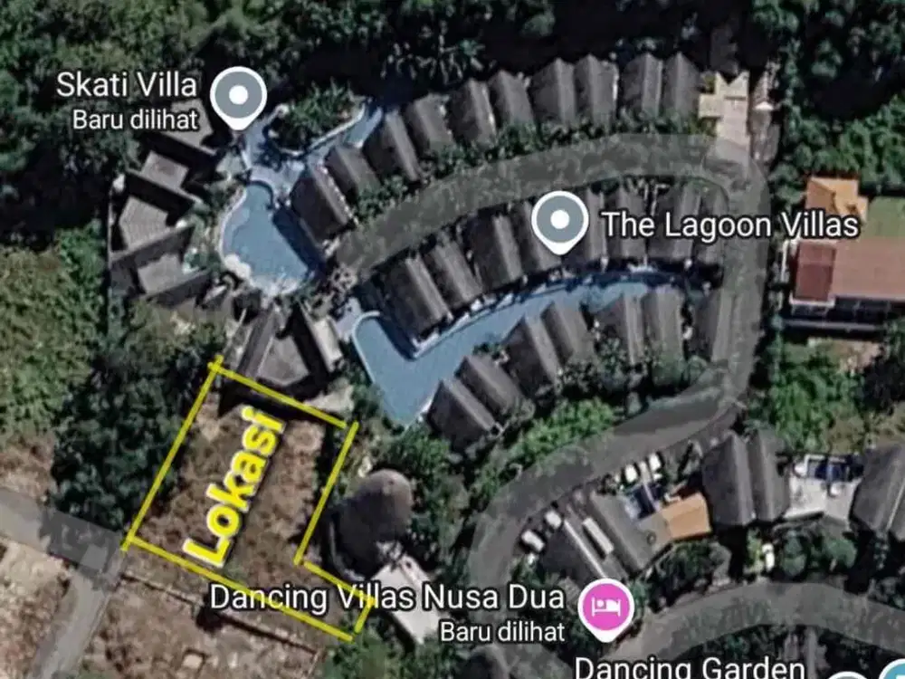 Dijual Tanah kawasan resort dan hotel bintang 5, siap bangun cocok untuk villa dan investasi jangka panjang. Lokasi Area Nusa Dua
