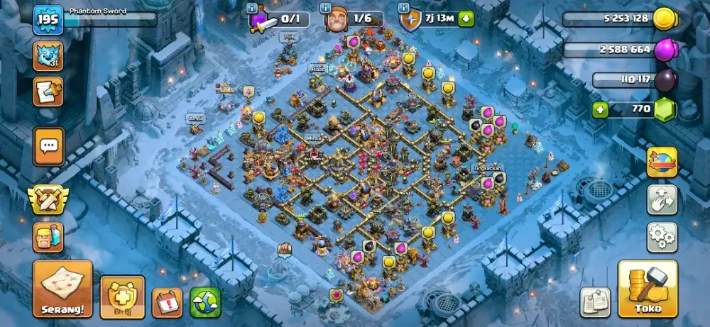 AKUN COC TH18 MAX BANYAK SKIN HERO