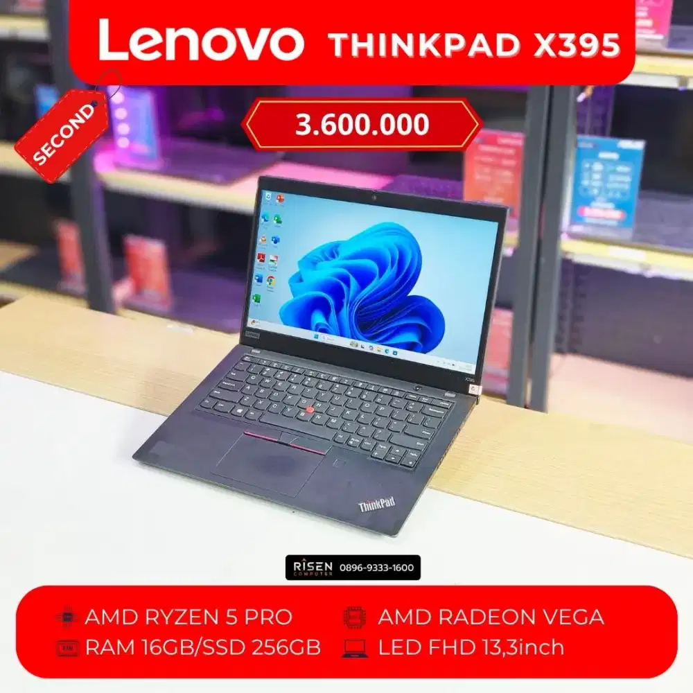 LENOVO THINKPAD X395 AMD RYZEN 5 PRO RAM 16GB SSD 256GB FHD 13,3inch