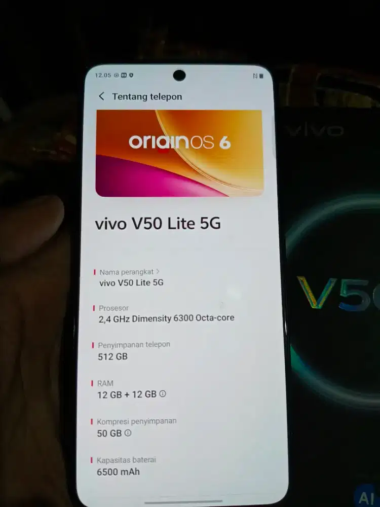 Vivo V50 Lite 5G ram 12gb/512gb mulus full ori