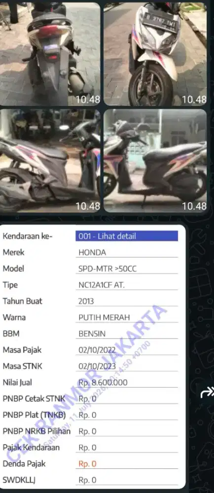 Honda Vario kzr 2013 mulus orisinil STNK hlg BPKB faktur ready