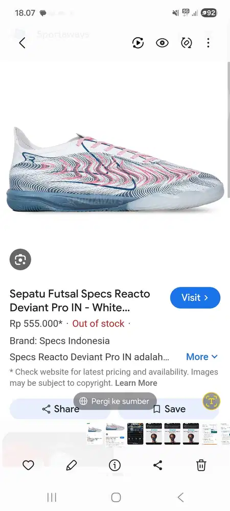 Sepatu futsal size 43