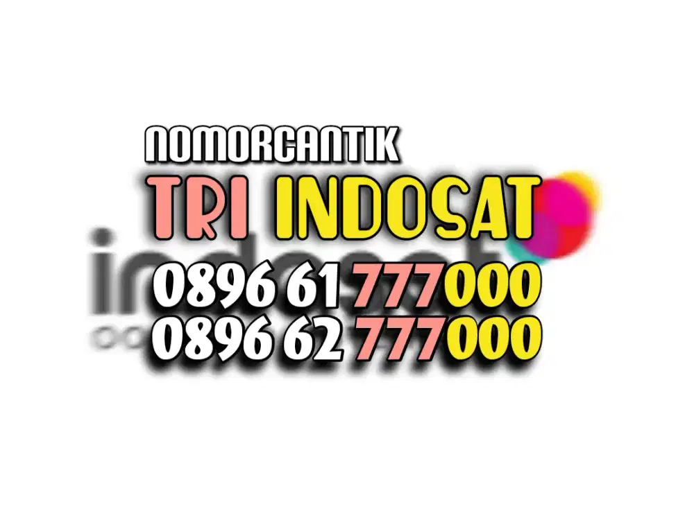 (bisa COD) Nomor CANTIK kartu TRI INDOSAT HOKI Dobel Tripel 777000