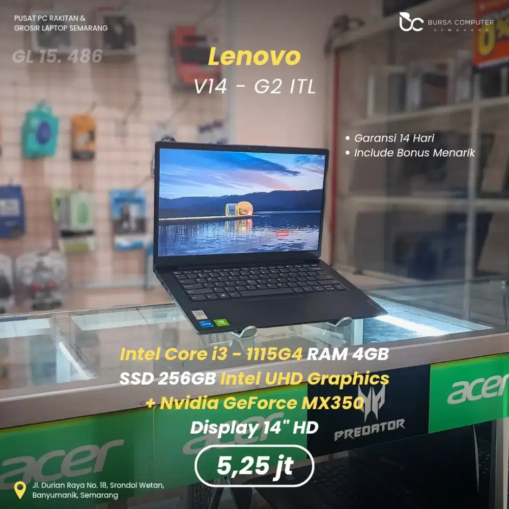 LENOVO V14 G2 ITL | Core i3 1115G4 4GB 256GB MX350