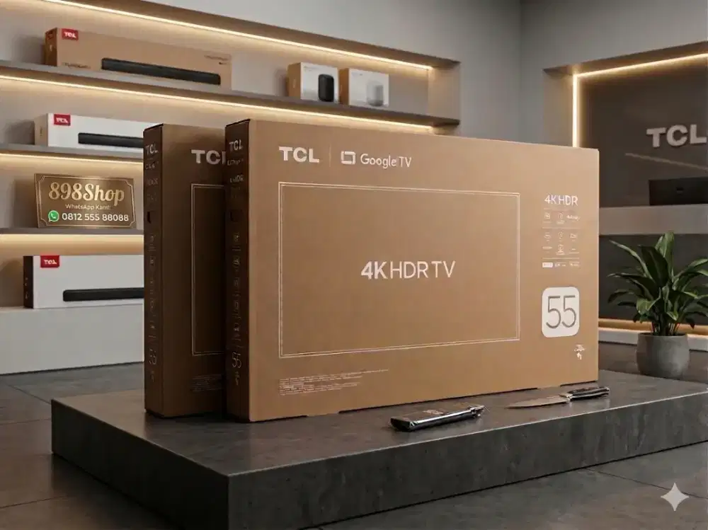 TCL LED TV 55 Ai 2026 Google TV Android 4K UHD Digital TV HDR10 Resmi