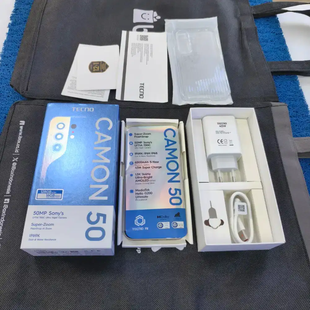 Tecno Camon 50 8/128gb Open Box / Cuma buka segel Grs resmi 1 Thn