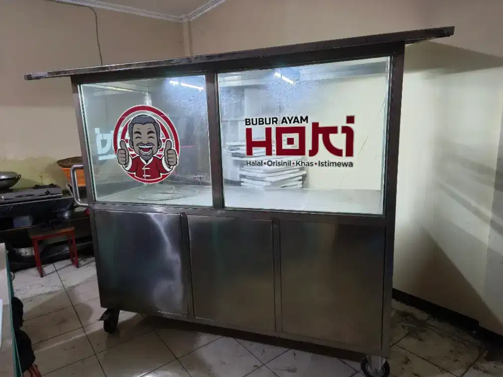 Gerobak Stainless Premium 2 M Seperti Baru - Kokoh, Mewah, Siap Pakai