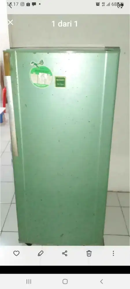 Dijual kulkas 1 pintu merk Sharp
