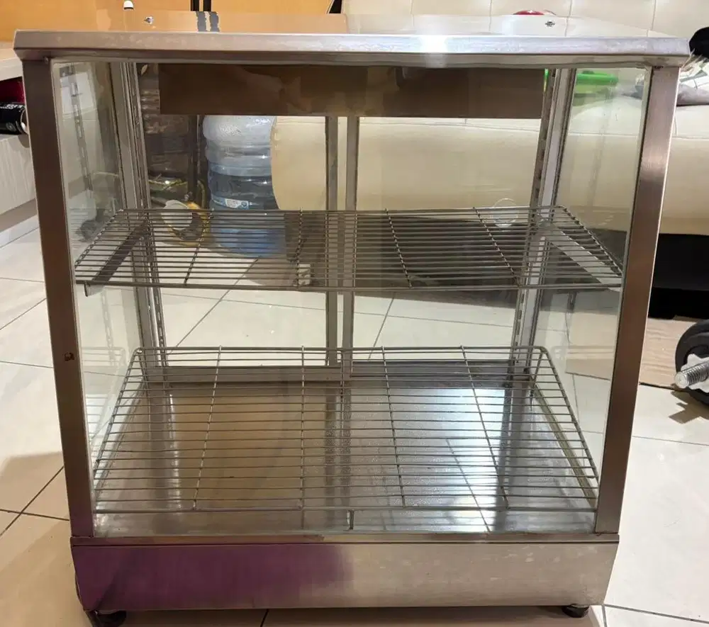 Rak 2 tingkat Display Ayam Goreng (ada Penghangat)