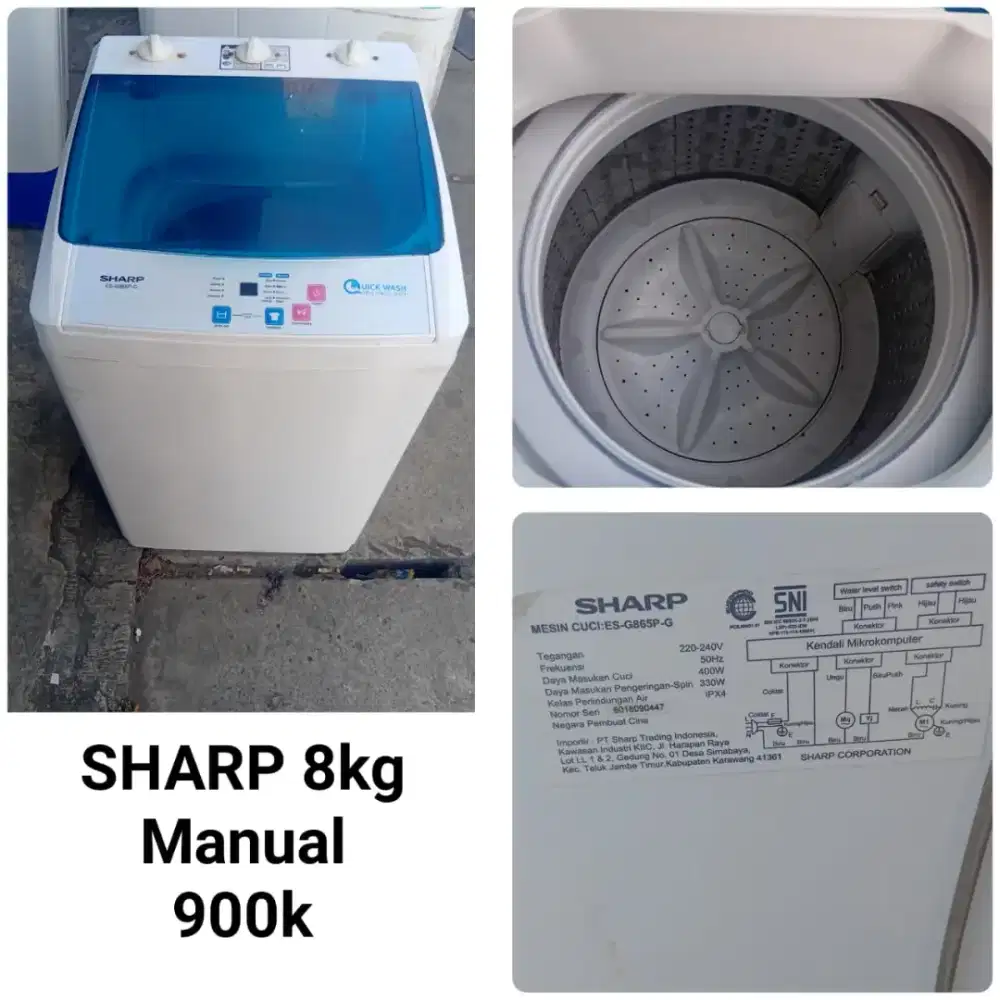 Mesin cuci SHARP  bekas bergaransi