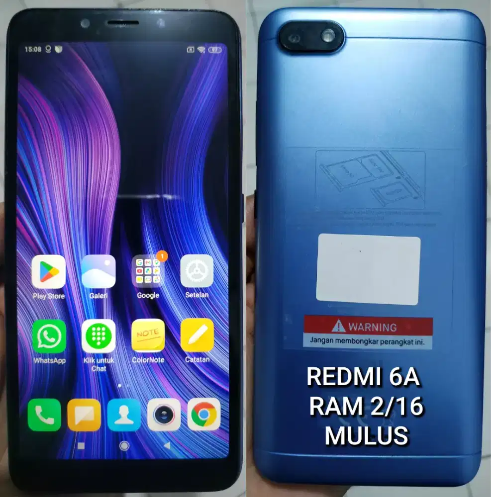 Redmi 6A RAM 2/16 nominus batangan cod kranji
