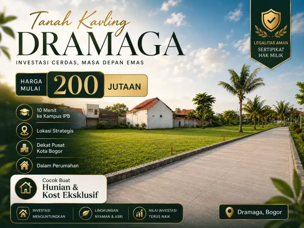 Kavling Hanya 2 Jt-an Dekat Kampus IPB Dramaga, Terima SHM per Unit