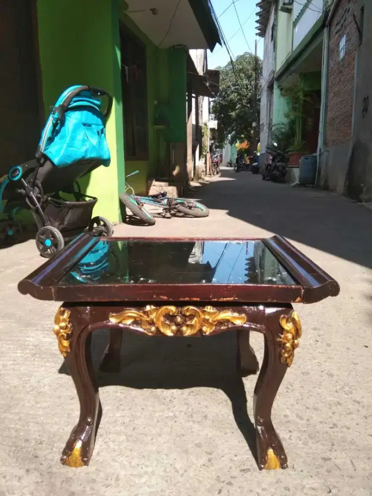 Jual murah meja antik kayu jati ukir