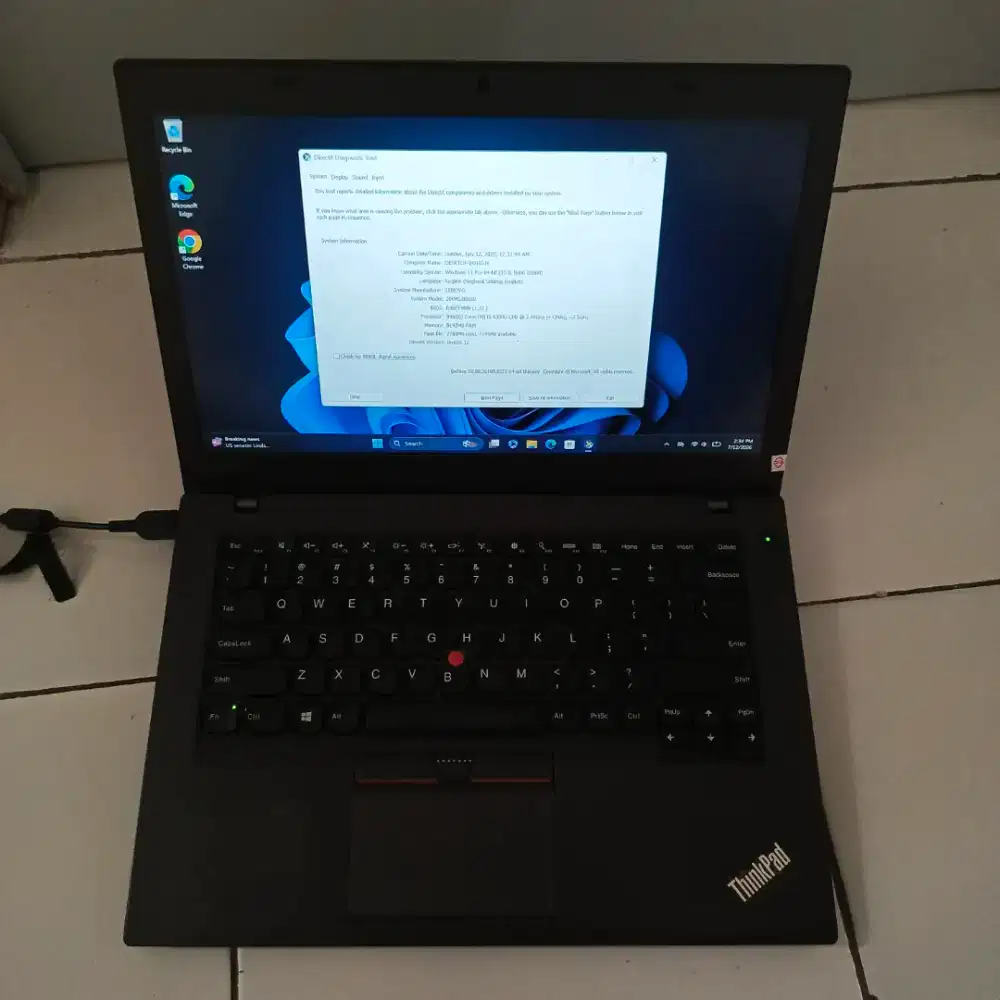 Jual laptop lenovo thinkpad T460 core i5 8/256