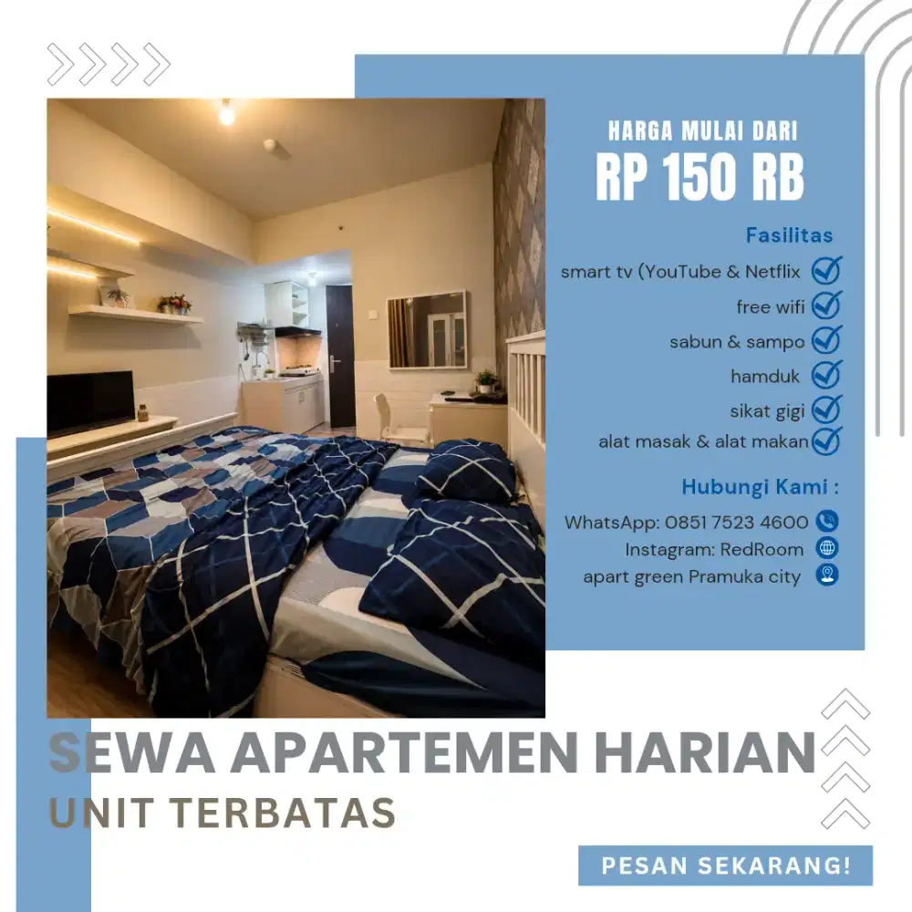 SEWA APARTEMEN HARIAN GREEN PRAMUKA CITY JAKARTA PUSAT