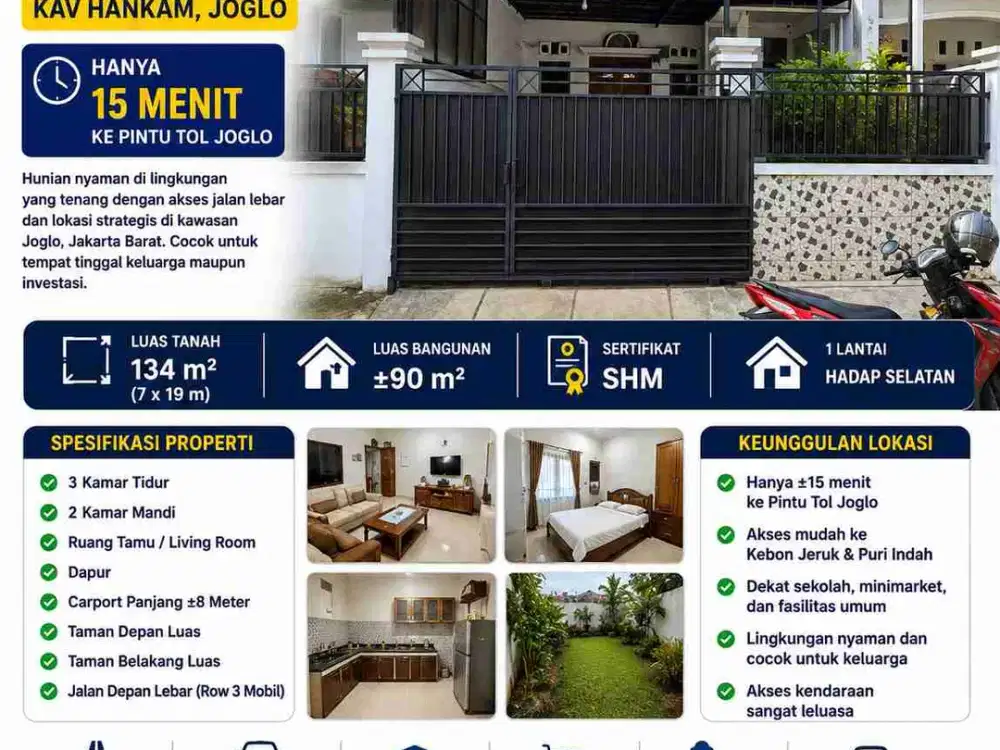Rumah siap huni 6x22 komplek joglo jakarta barat