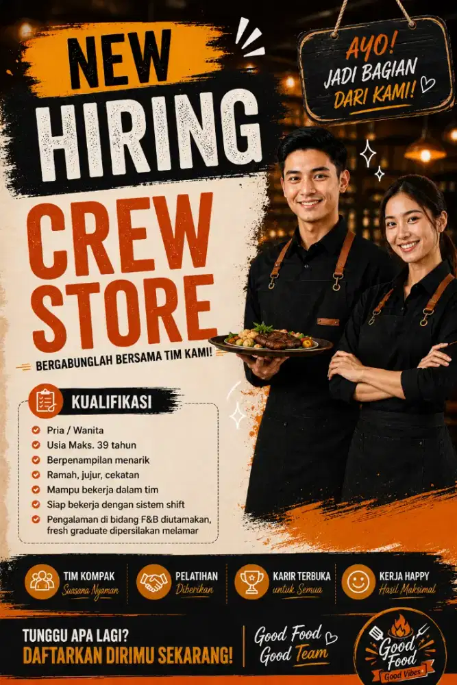 Mencari crew untuk kedai outlet