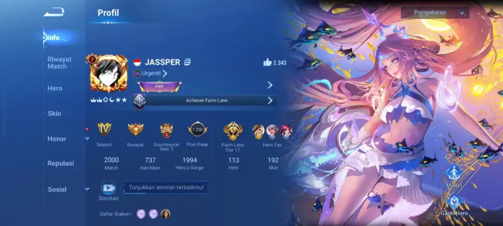 AKUN HONOR OF KINGS EX EPIC NOBLE 7