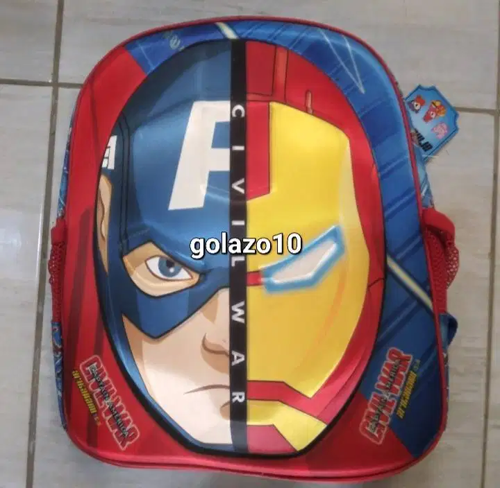 Tas Ransel Anak Sekolah Marvel Civil War Iron Man Captain America