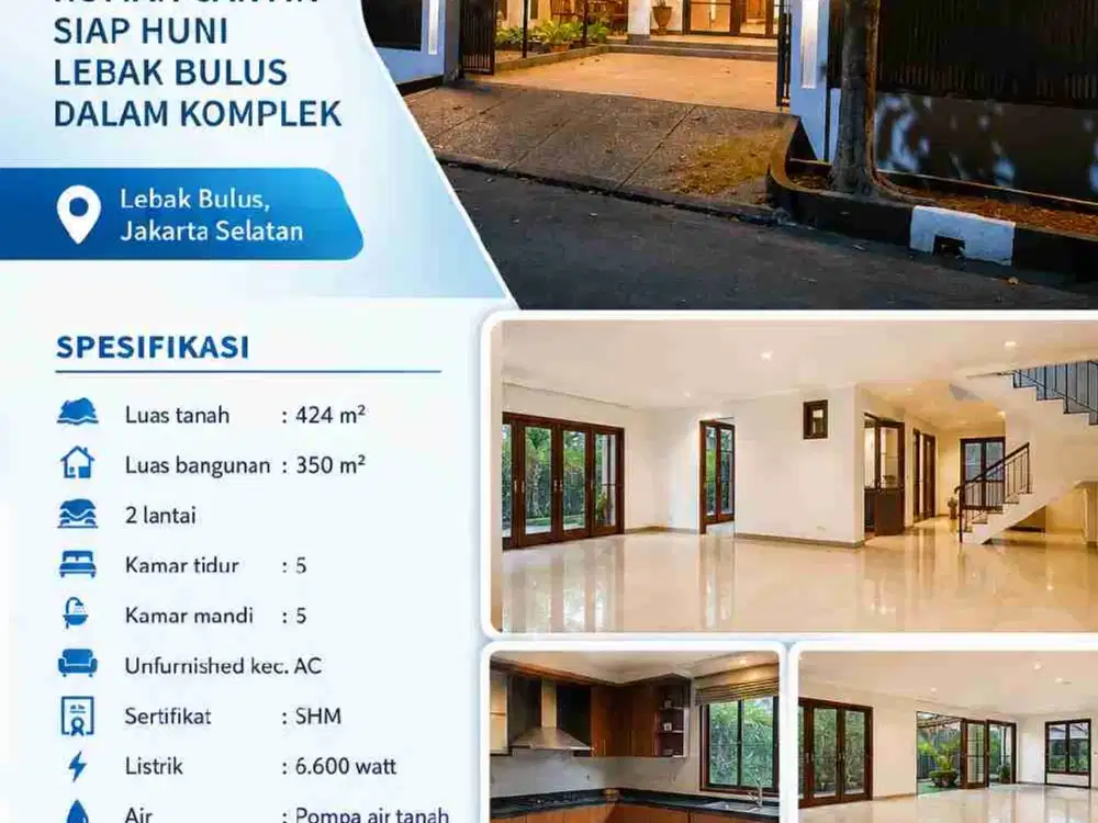 7- DIJUAL
Rumah  cantik siap huni Lebak bulus dalam komplek 

 Lebak Bulus, jakarta selatan