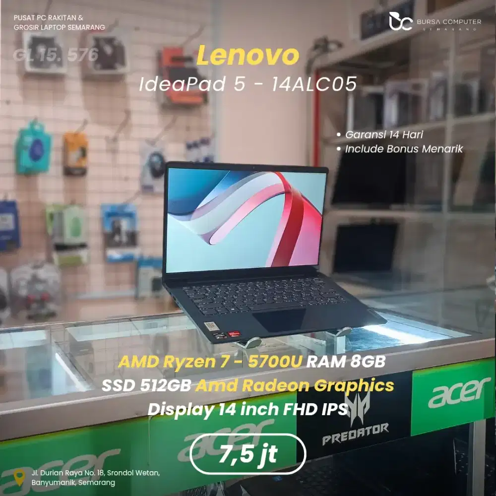 LENOVO Ideapad 5 14ALC05 | Ryzen 7 5700U 8GB 512GB