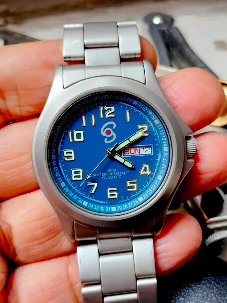 Jamtangan military blue dial quartz