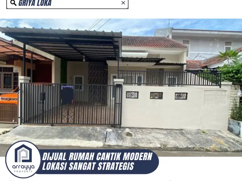 DIJUAL RUMAH 1 LANTAI MODERN ELEGAN GRIYA LOKA BSD (HRB173)